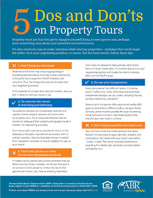 Do's & Dont's on Property Tours Guideline